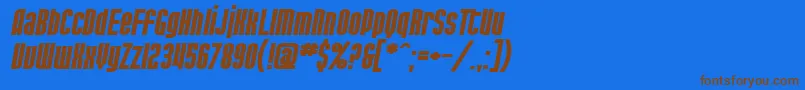 SfPortMckenzieExtendedBoldItalic-fontti – ruskeat fontit sinisellä taustalla