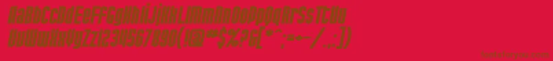 Czcionka SfPortMckenzieExtendedBoldItalic – brązowe czcionki na czerwonym tle