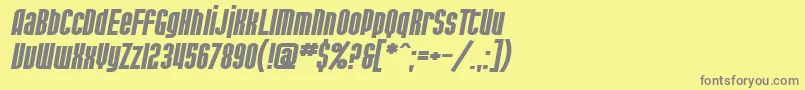 フォントSfPortMckenzieExtendedBoldItalic – 黄色の背景に灰色の文字