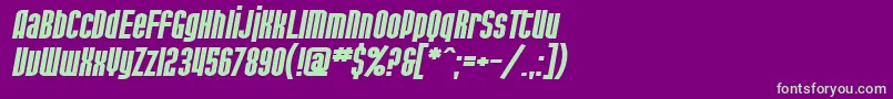 SfPortMckenzieExtendedBoldItalic Font – Green Fonts on Purple Background