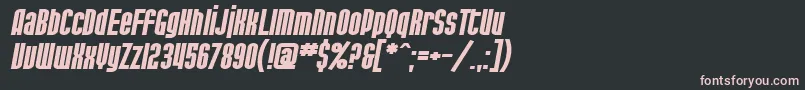 フォントSfPortMckenzieExtendedBoldItalic – 黒い背景にピンクのフォント