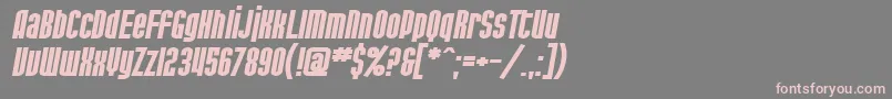 フォントSfPortMckenzieExtendedBoldItalic – 灰色の背景にピンクのフォント