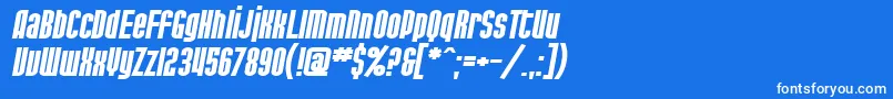 SfPortMckenzieExtendedBoldItalic Font – White Fonts on Blue Background