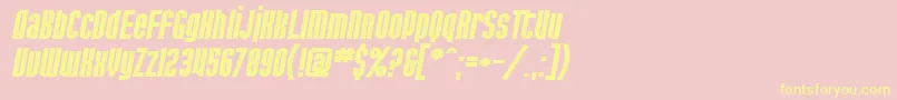 SfPortMckenzieExtendedBoldItalic-fontti – keltaiset fontit vaaleanpunaisella taustalla