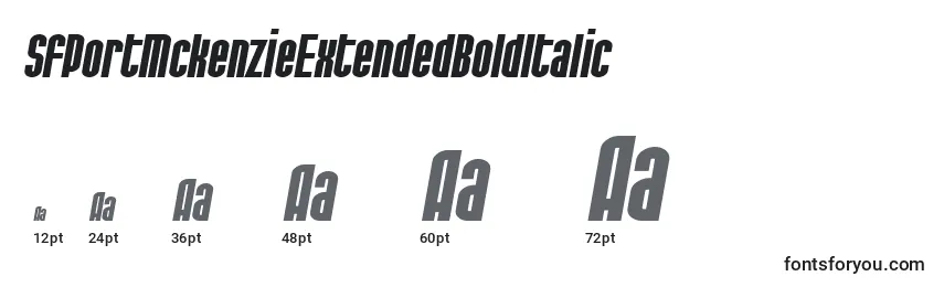 SfPortMckenzieExtendedBoldItalic Font Sizes