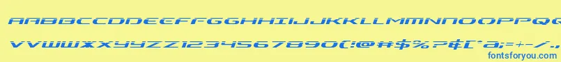 Alphamenlaserital Font – Blue Fonts on Yellow Background