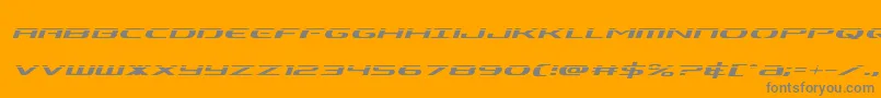 Alphamenlaserital-Schriftart – Graue Schriften auf orangefarbenem Hintergrund