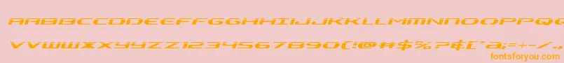 Alphamenlaserital-Schriftart – Orangefarbene Schriften auf rosa Hintergrund