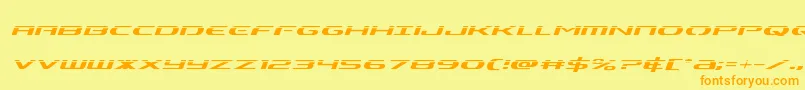 Alphamenlaserital Font – Orange Fonts on Yellow Background