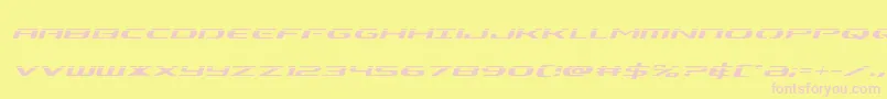 Alphamenlaserital-Schriftart – Rosa Schriften auf gelbem Hintergrund