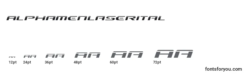 Alphamenlaserital Font Sizes