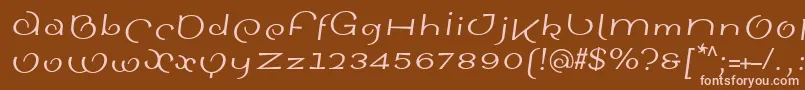 Police SinahsansLtItalic – polices roses sur fond brun