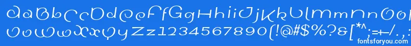SinahsansLtItalic Font – White Fonts on Blue Background