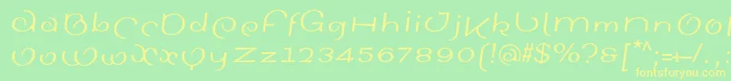 More about SinahsansLtItalic Font SinahsansLtItalic Font – Yellow Fonts on Green Background