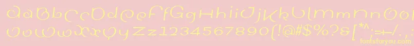 SinahsansLtItalic-Schriftart – Gelbe Schriften auf rosa Hintergrund
