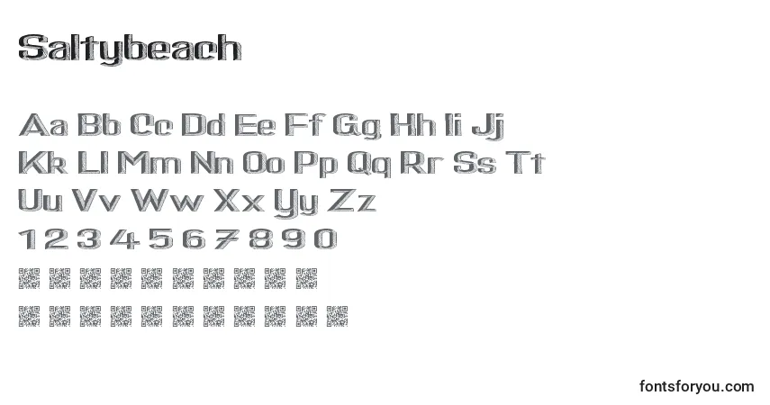 Schriftart Saltybeach – Alphabet, Zahlen, spezielle Symbole