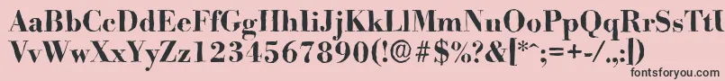 BodoniantiqueBold-fontti – mustat fontit vaaleanpunaisella taustalla