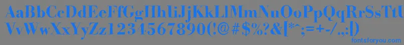 BodoniantiqueBold Font – Blue Fonts on Gray Background