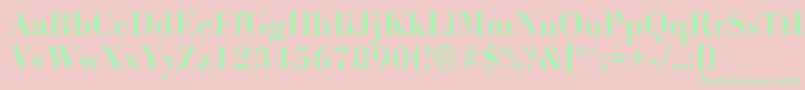 フォントBodoniantiqueBold – ピンクの背景に緑の文字