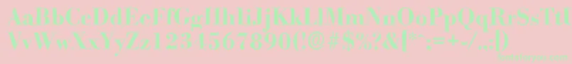 BodoniantiqueBold-Schriftart – Grüne Schriften auf rosa Hintergrund