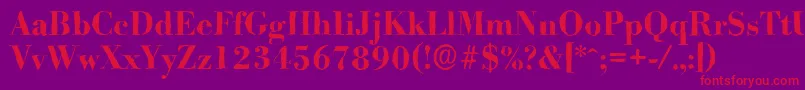 BodoniantiqueBold Font – Red Fonts on Purple Background