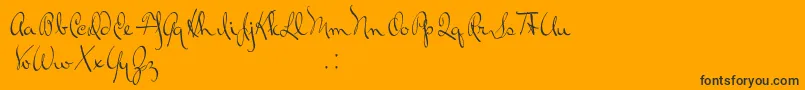 RalphWalker-Schriftart – Schwarze Schriften auf orangefarbenem Hintergrund