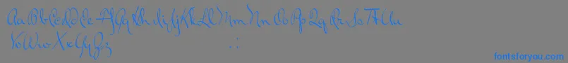 RalphWalker Font – Blue Fonts on Gray Background