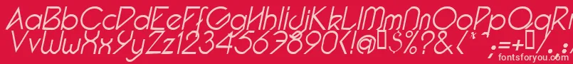 PacotillItalLight Font – Pink Fonts on Red Background