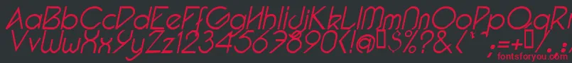 PacotillItalLight Font – Red Fonts on Black Background