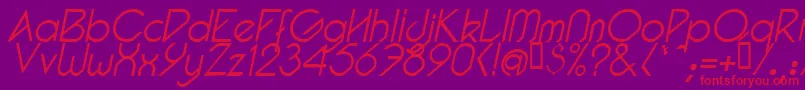 PacotillItalLight Font – Red Fonts on Purple Background