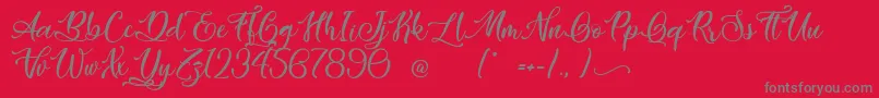 EasyNovember Font – Gray Fonts on Red Background
