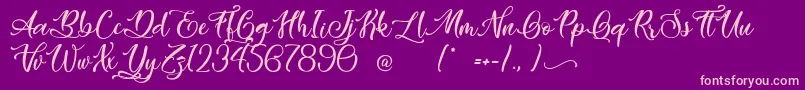 EasyNovember Font – Pink Fonts on Purple Background