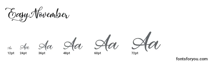 EasyNovember Font Sizes