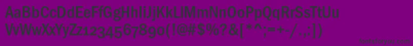 Franklingothicmedicondosc-Schriftart – Schwarze Schriften auf violettem Hintergrund