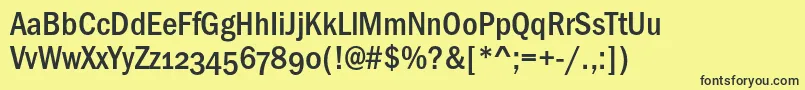 Шрифт Franklingothicmedicondosc – чёрные шрифты на жёлтом фоне