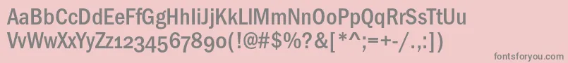 Franklingothicmedicondosc-Schriftart – Graue Schriften auf rosa Hintergrund