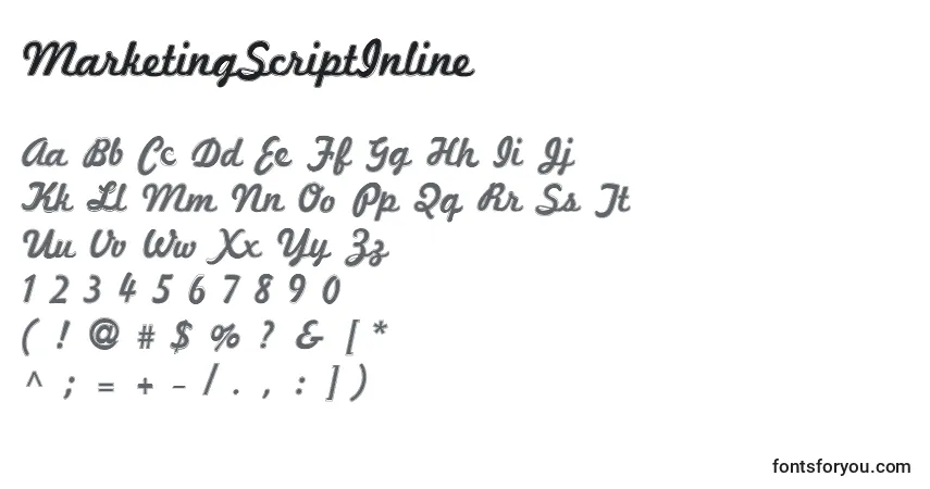 Шрифт MarketingScriptInline – алфавит, цифры, специальные символы