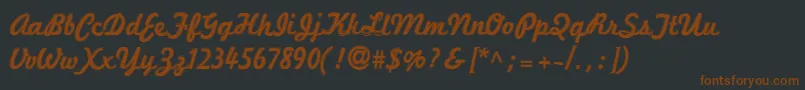 MarketingScriptInline Font – Brown Fonts on Black Background