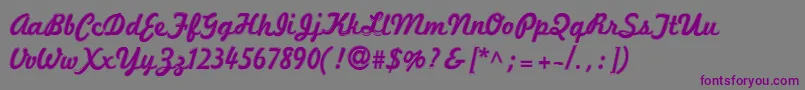MarketingScriptInline-Schriftart – Violette Schriften auf grauem Hintergrund