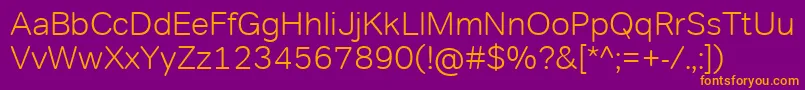 TondocorpLight-Schriftart – Orangefarbene Schriften auf violettem Hintergrund