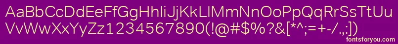 TondocorpLight-Schriftart – Gelbe Schriften auf violettem Hintergrund