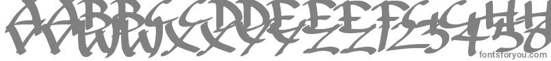 フォントArchaicAsianInks – 白い背景に灰色の文字