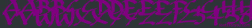 ArchaicAsianInks Font – Purple Fonts on Black Background