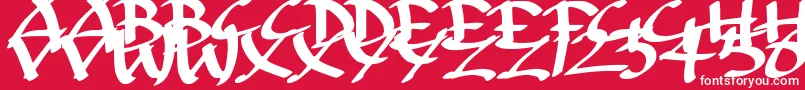ArchaicAsianInks Font – White Fonts on Red Background