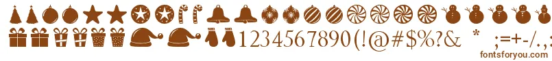 ChristmasShapes Font – Brown Fonts on White Background