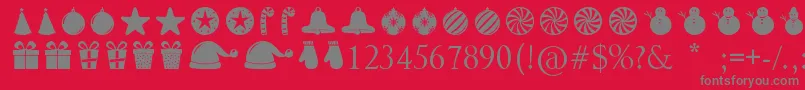 Police ChristmasShapes – polices grises sur fond rouge