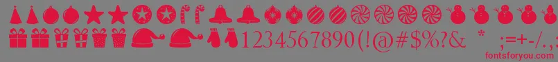 ChristmasShapes Font – Red Fonts on Gray Background