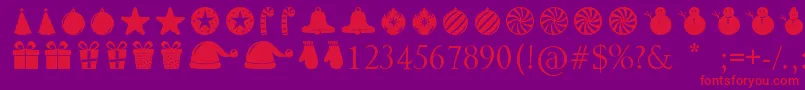 More about ChristmasShapes Font ChristmasShapes Font – Red Fonts on Purple Background