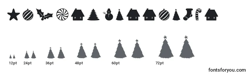 Размеры шрифта ChristmasShapes