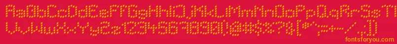 Lbcdots Font – Orange Fonts on Red Background